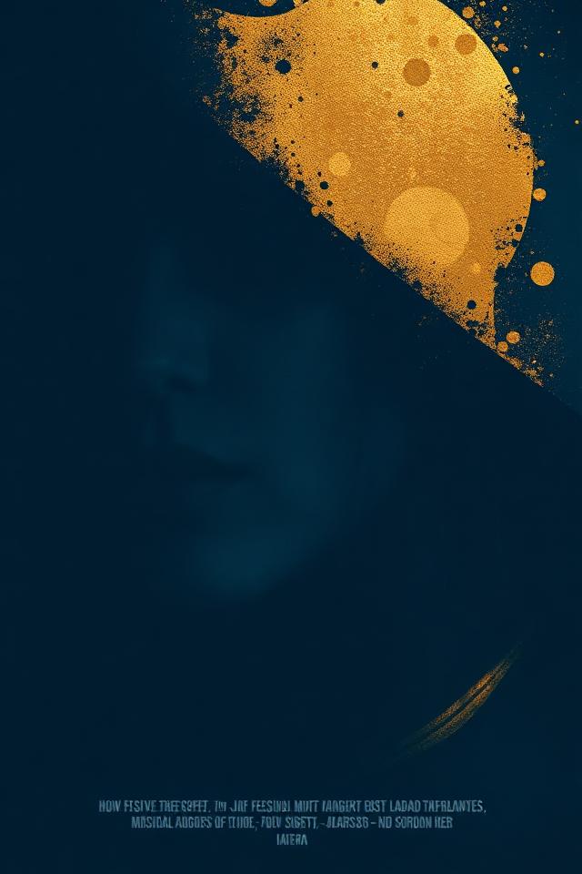 独立电影《半身阴影》竖版海报——女性侧脸藏于金色尘埃之中